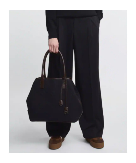 Hogan Script Shopping Bag Medium In Black