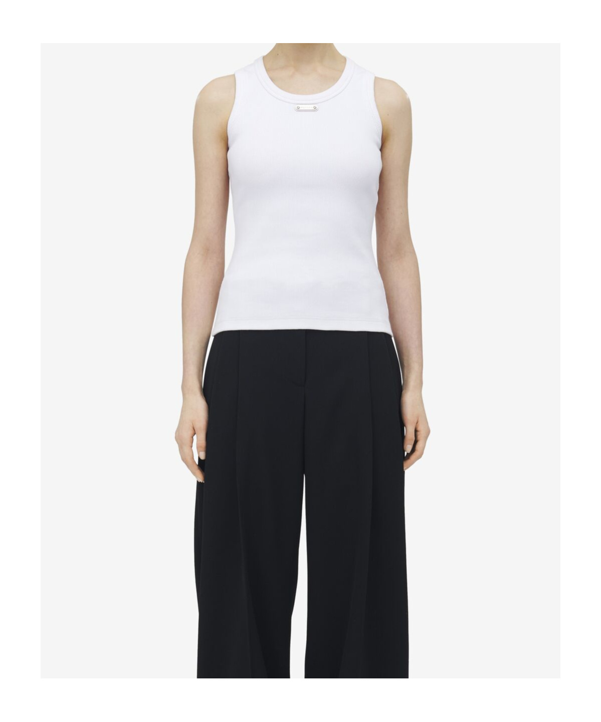 Alexander Mcqueen Mcqueen Placket Tank Top In White