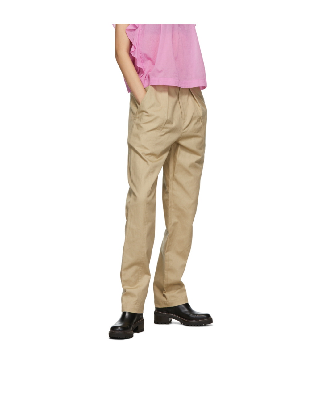 Isabel Marant Étoile Logo High-rise Casual Pants In Nude
