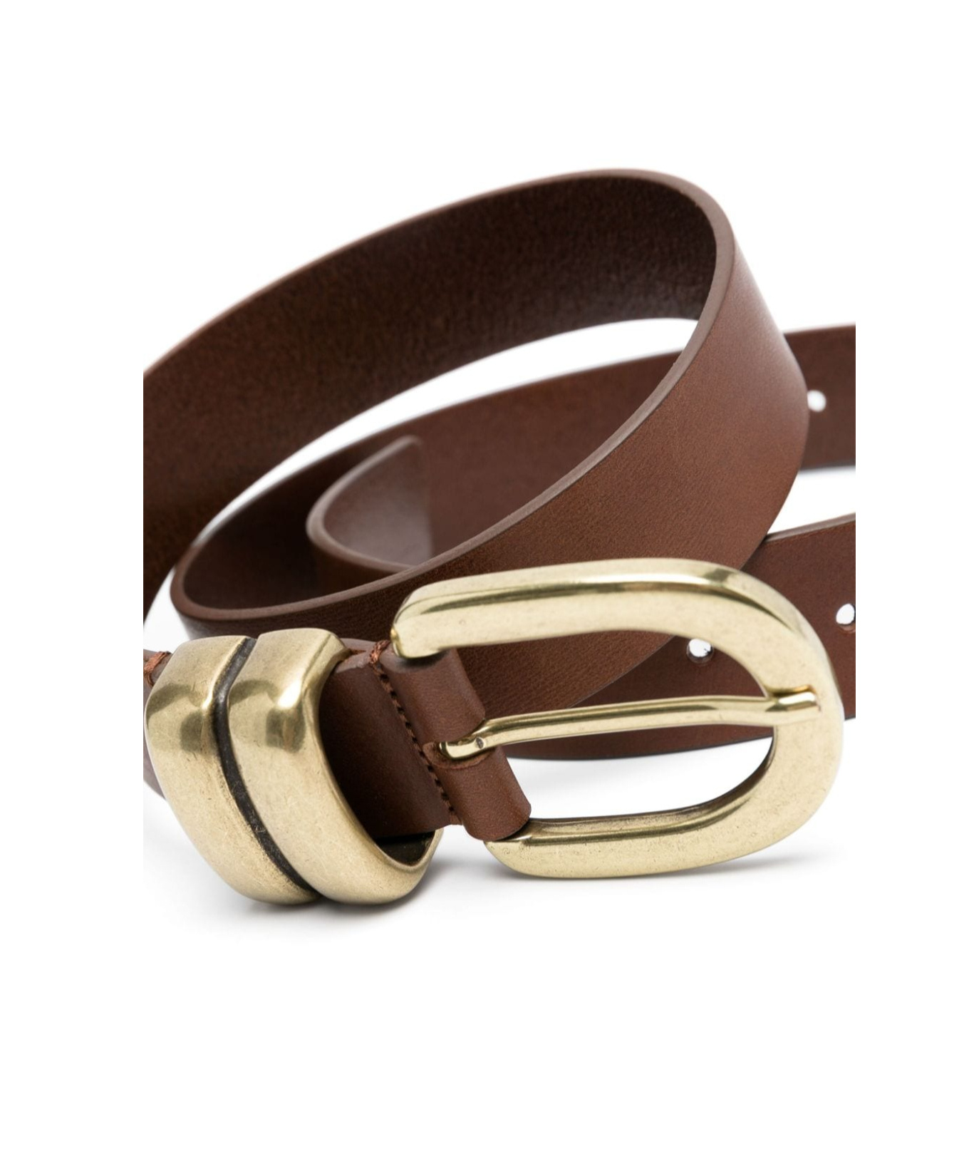 By Malene Birger Round-buckle Leather Belt In Multicolor