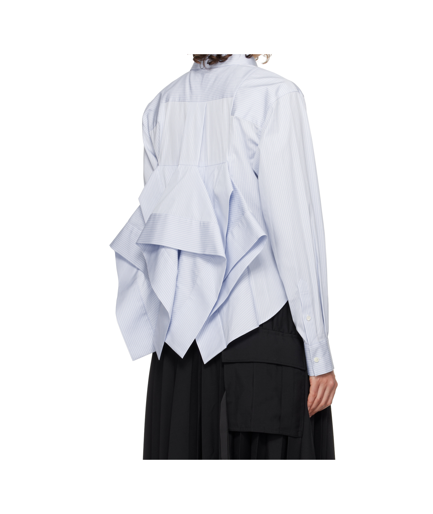 Sacai X Thomas Mason Cotton Poplin Suiting Dress In White