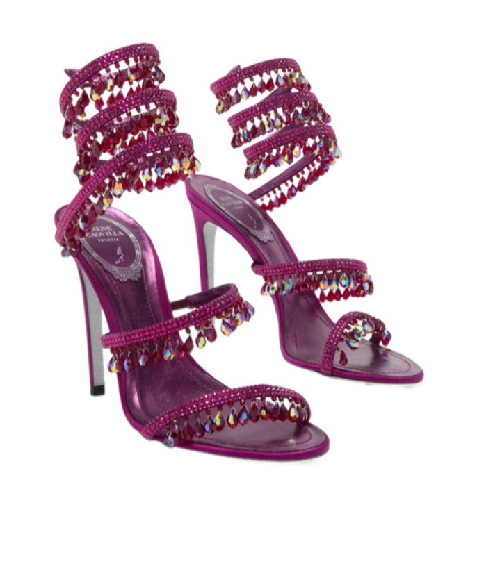 René Caovilla 105mm Chandelier Sandals In Pink