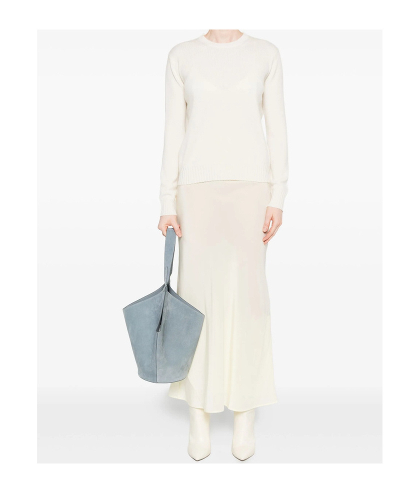 Max Mara Round-neck Long-sleeve Sweater In White