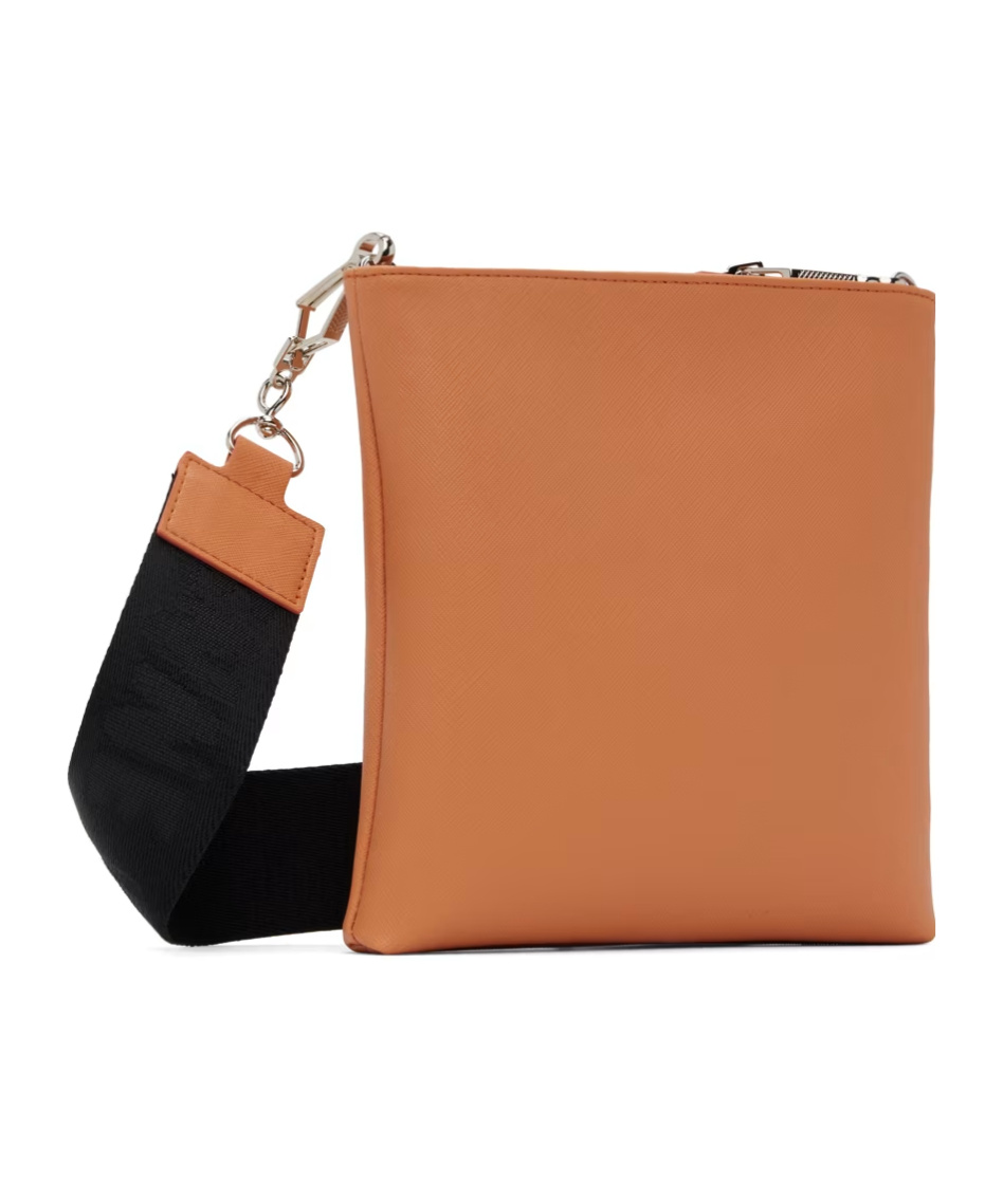 Vivienne Westwood Squire Square Webb Strap Logo Cross-body Bag In Orange
