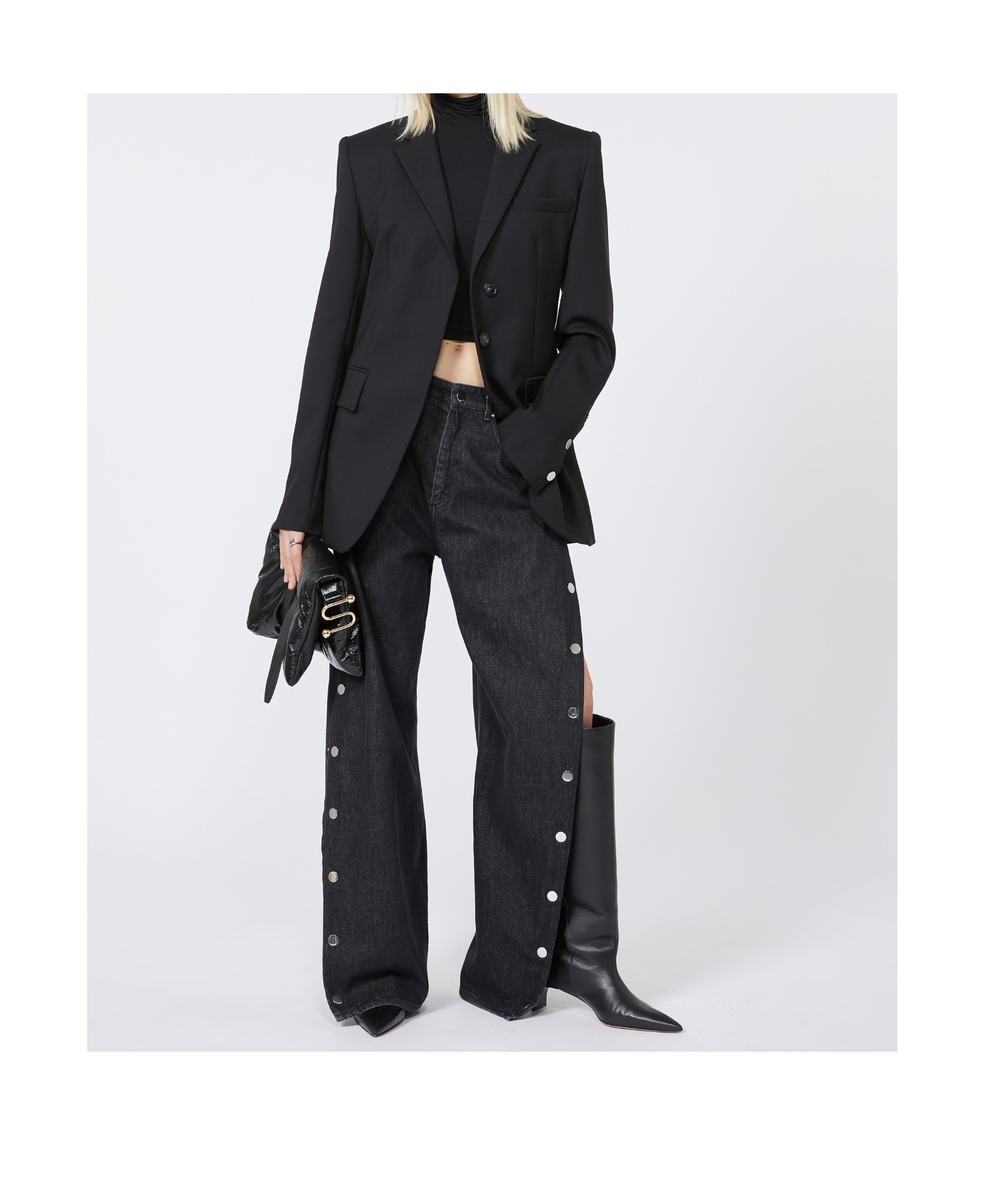Sportmax Linen And Viscose Twill Blazer In Black