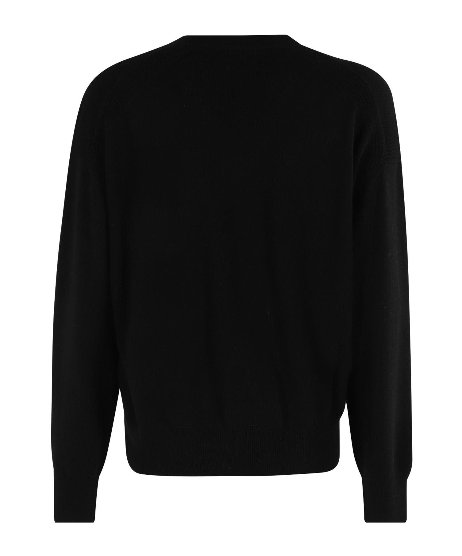 Semicouture Black Sweater With V Neck And Ribbed Trims In Wool Woman In Black
