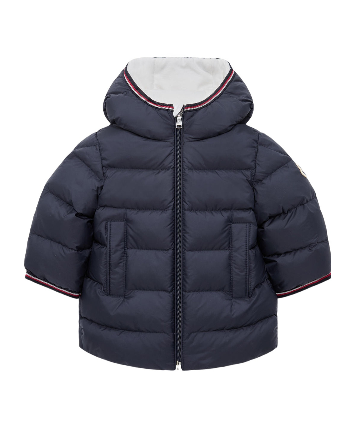 Moncler Hooded Quilted Jacket In Blue