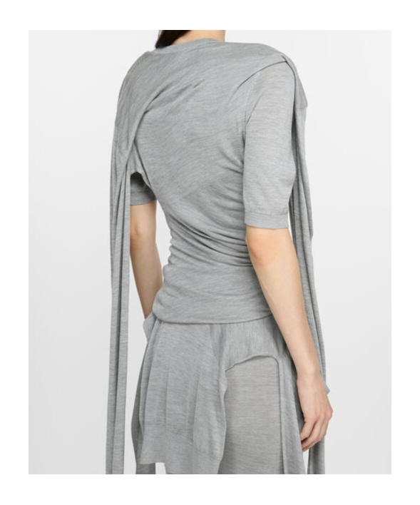 Acne Studios Silk Layered Jersey In Gray