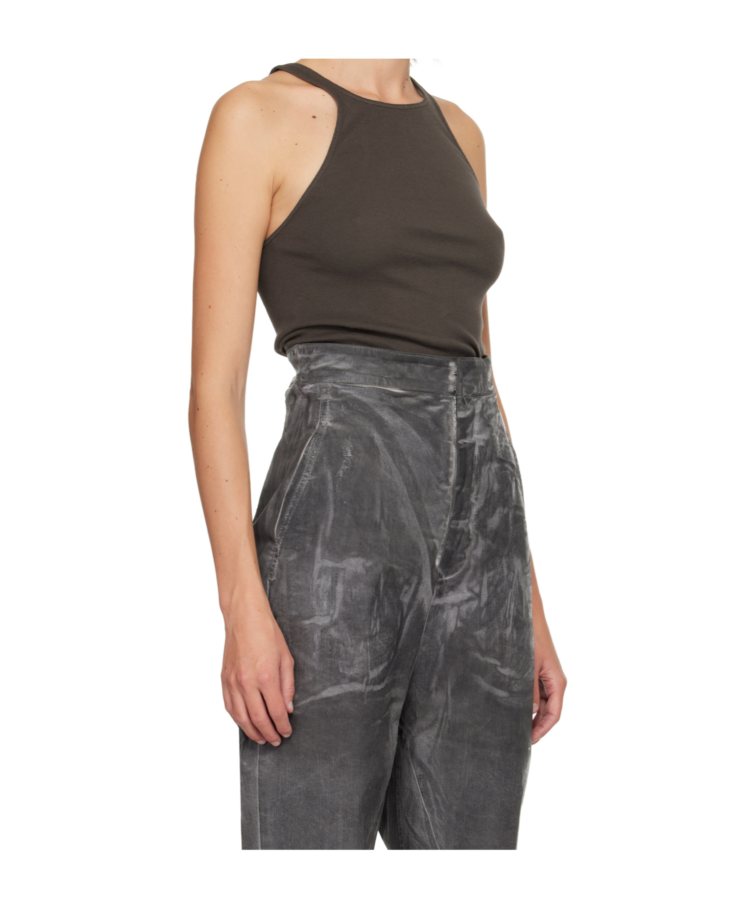 Rick Owens Drkshdw Concordians Racer Vest In Gray