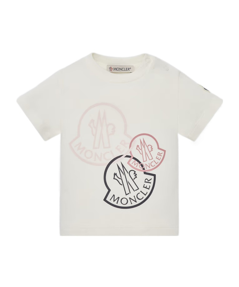 Moncler Enfant Logo-embroidered Crewneck T-shirt In White