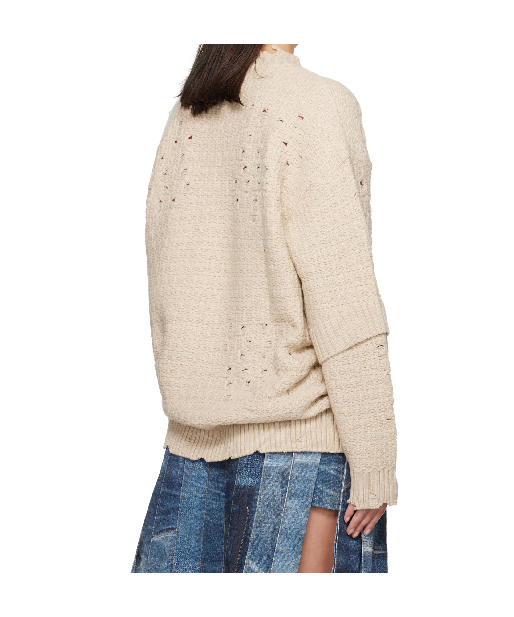 Andersson Bell Beige Roghen Wool Long Cardigan In Nude