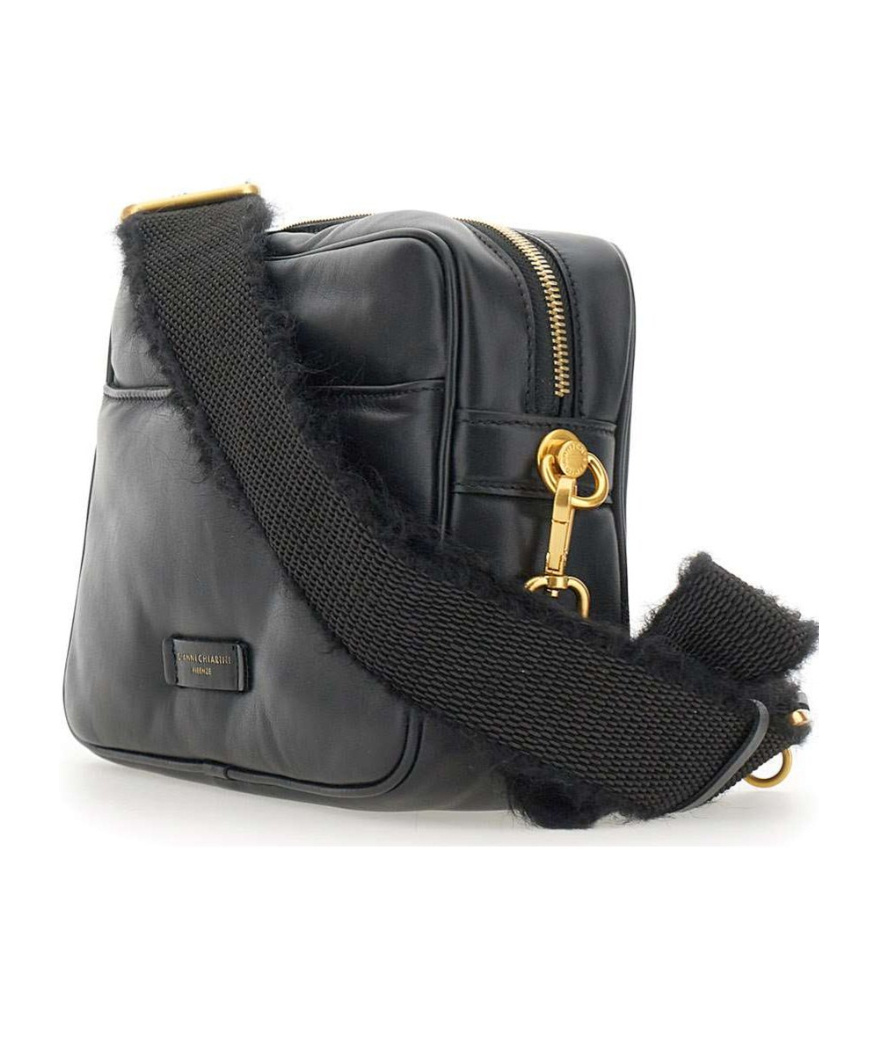 Gianni Chiarini Logo Patch Zipped Shoulder Bag In Black