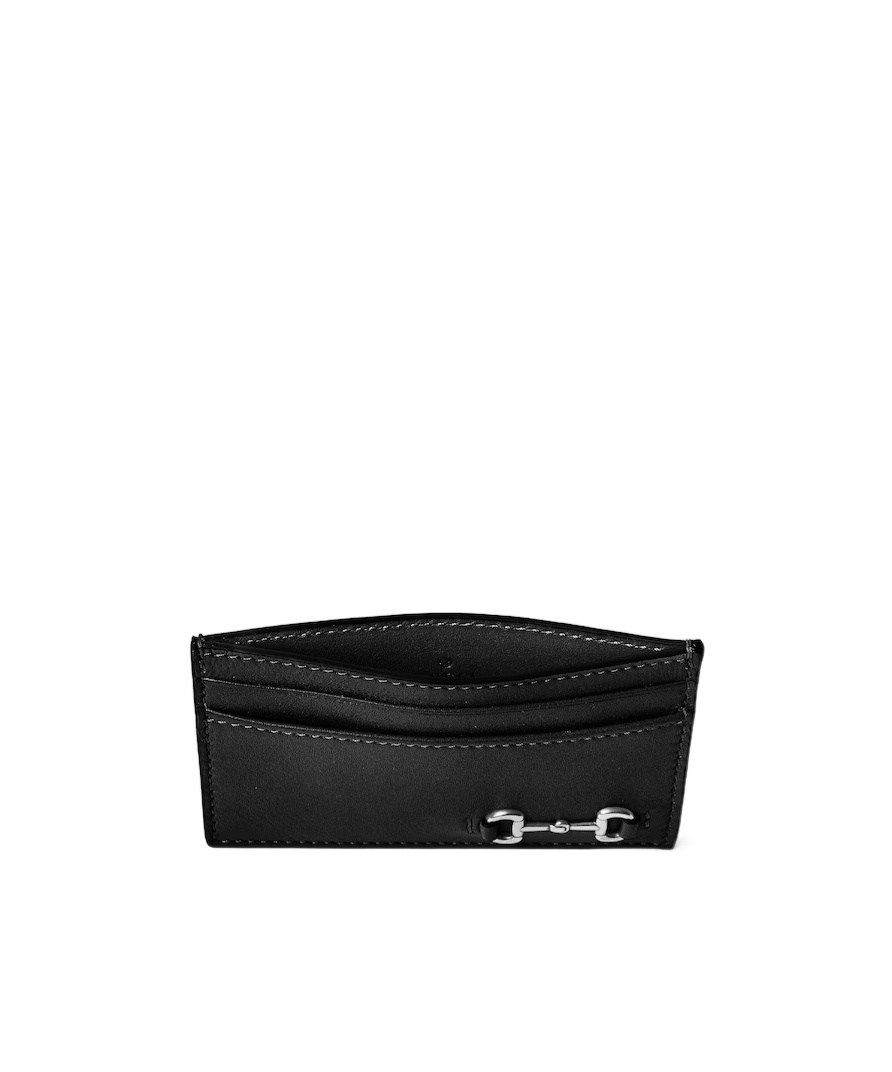 Gucci Card Case With Horsebit In Black