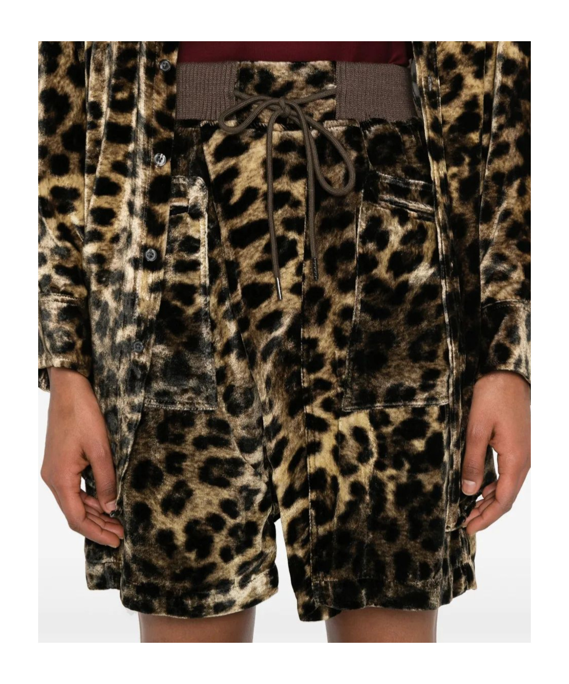 R13 Leopard Print Crossover Shorts In Brown