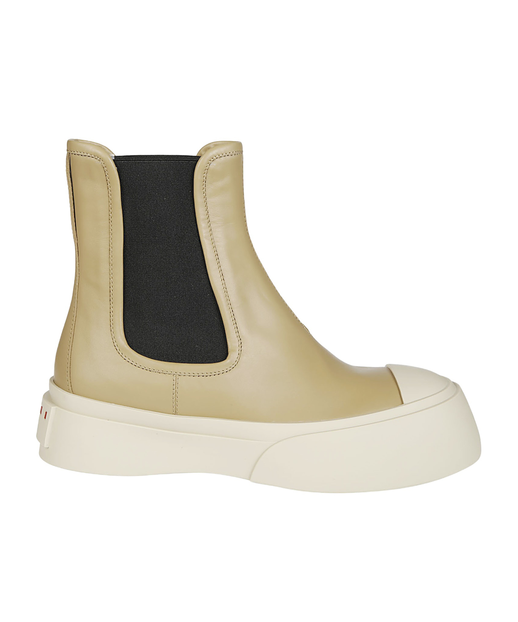 Marni Chunky Sole Chelsea Boot With Elastic Panels In Nude