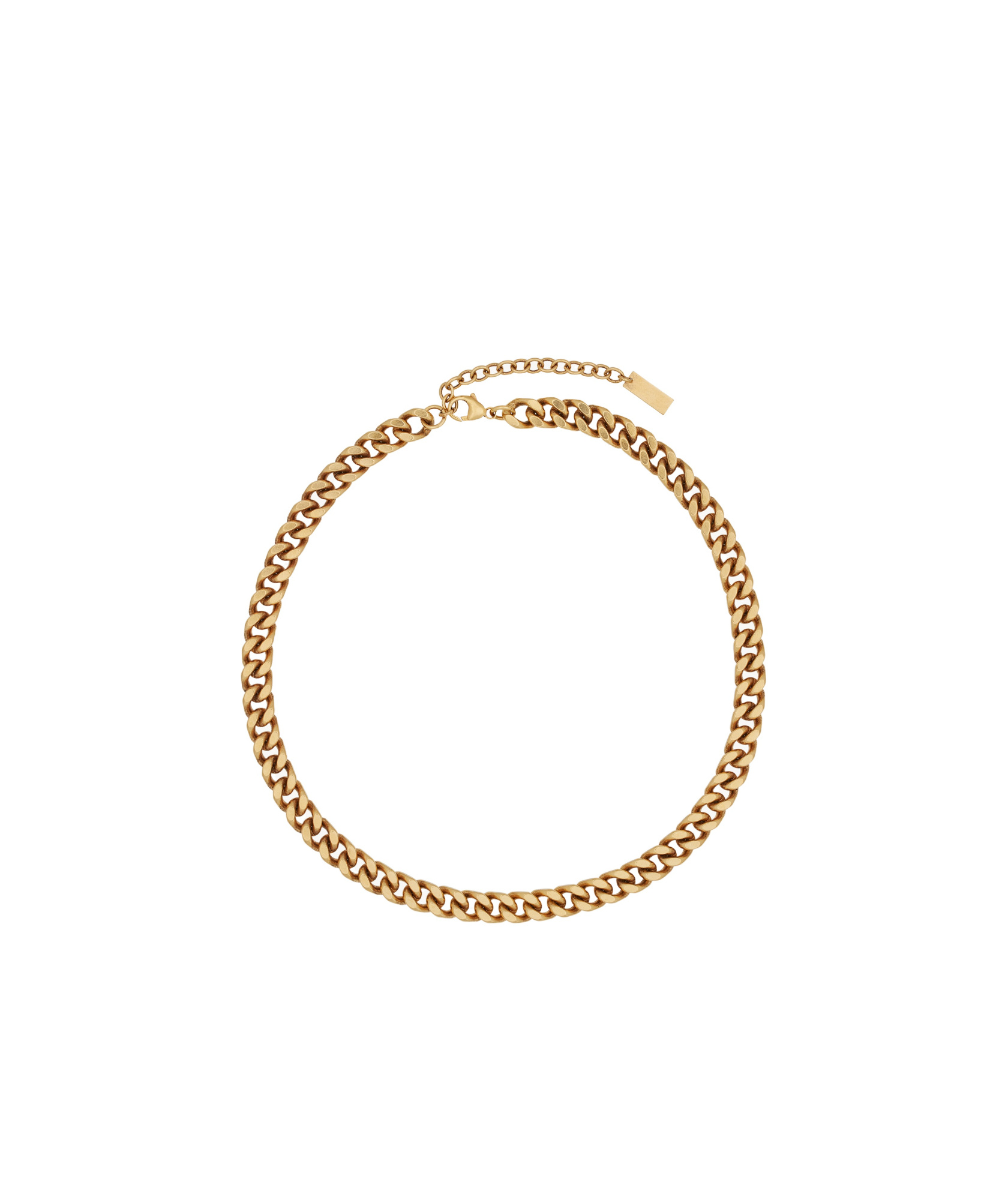 Saint Laurent Curb-chain Short Necklace In Yellow