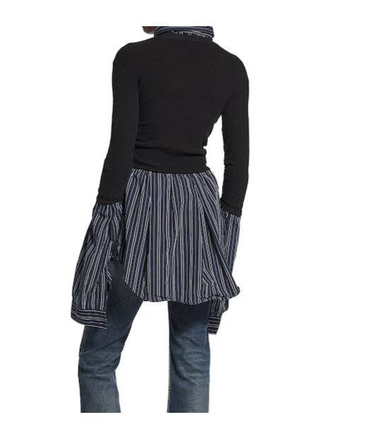 Balenciaga Layered Sweater Featuring Collared Neck In Black
