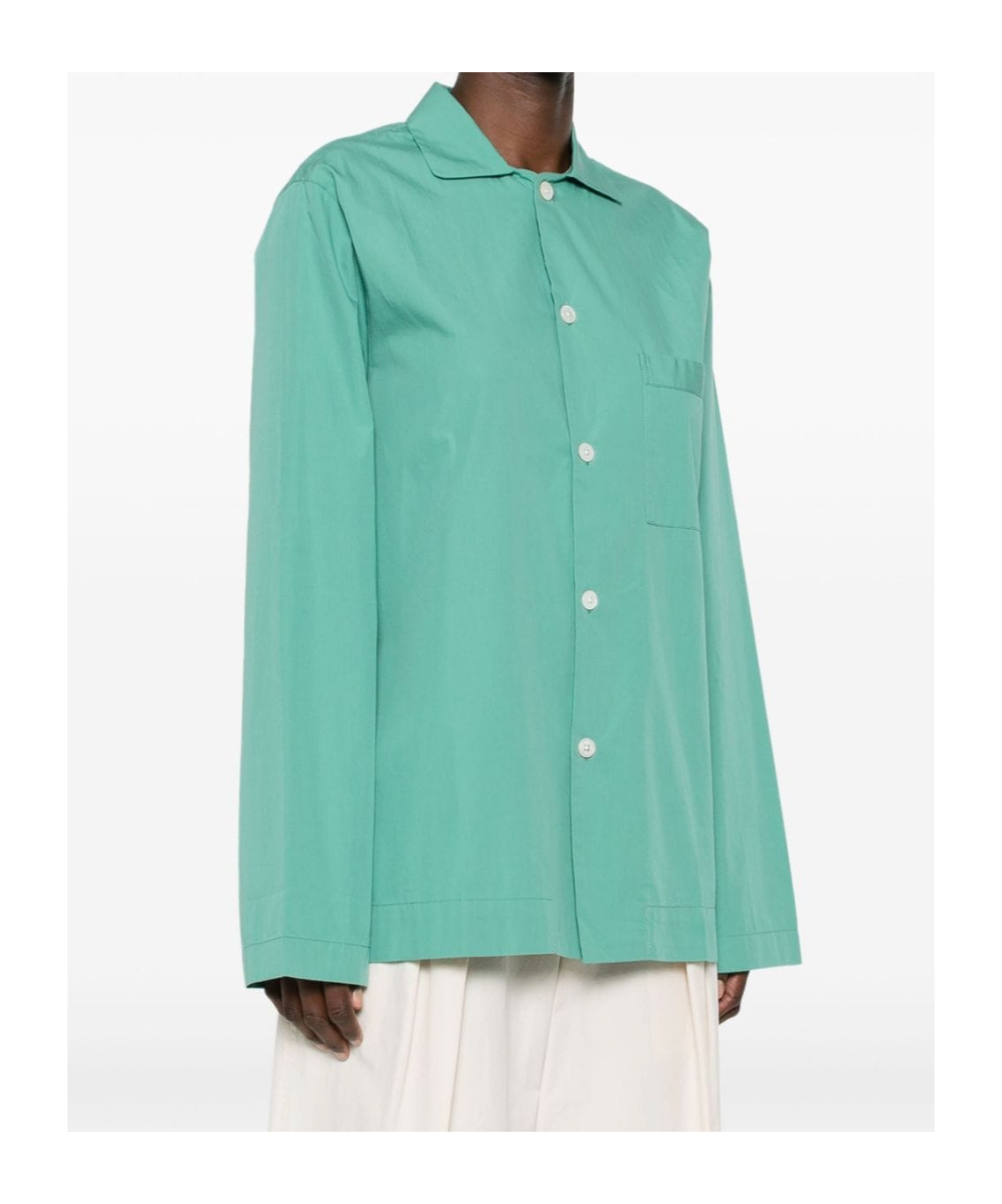 Tekla Long-sleeved Shirt Pajamas In Green