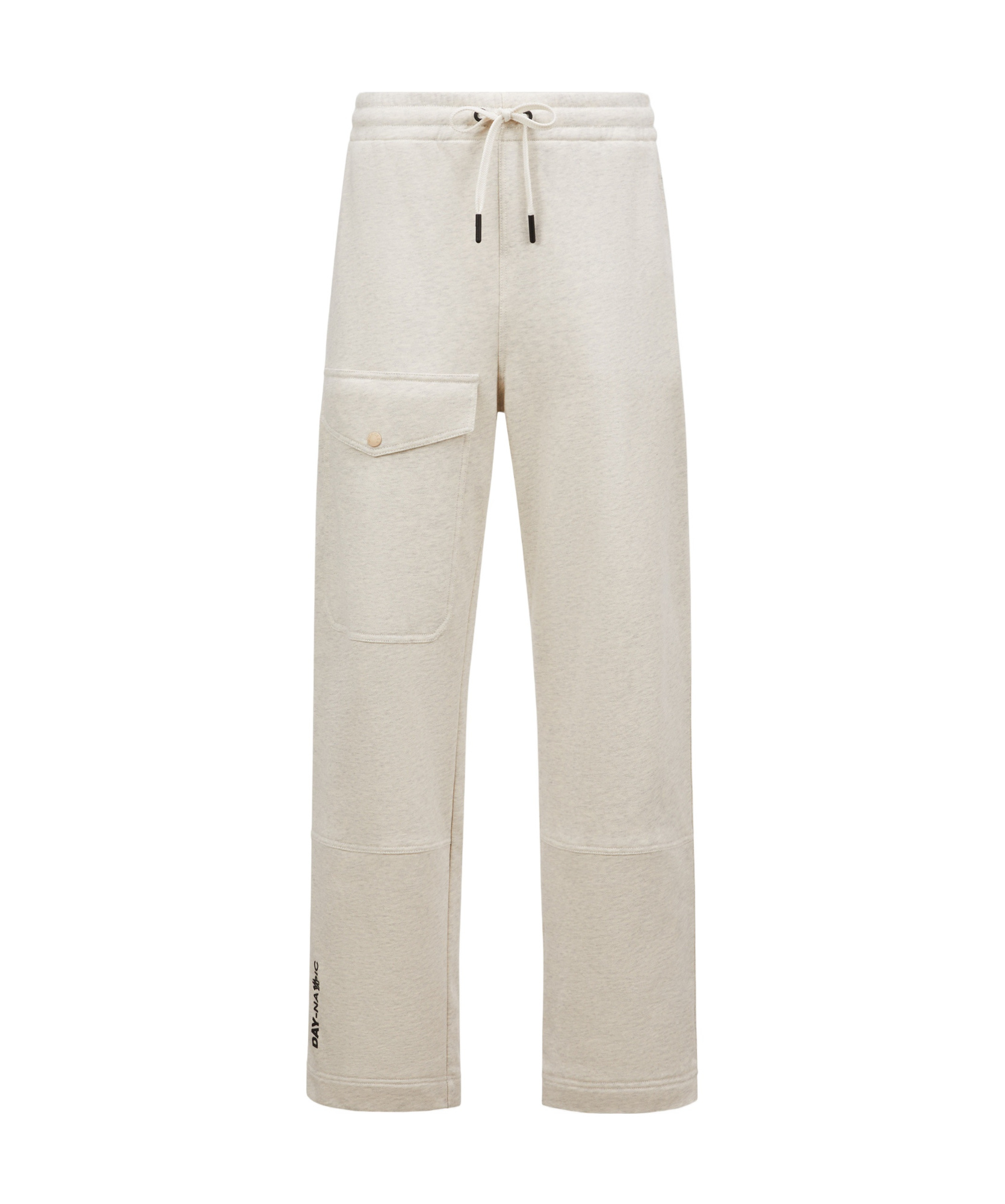 Moncler Mens Ivory Drawstring Two-slip-pockets Wide-leg Relaxed-fit Cotton-blend Trousers In Nude