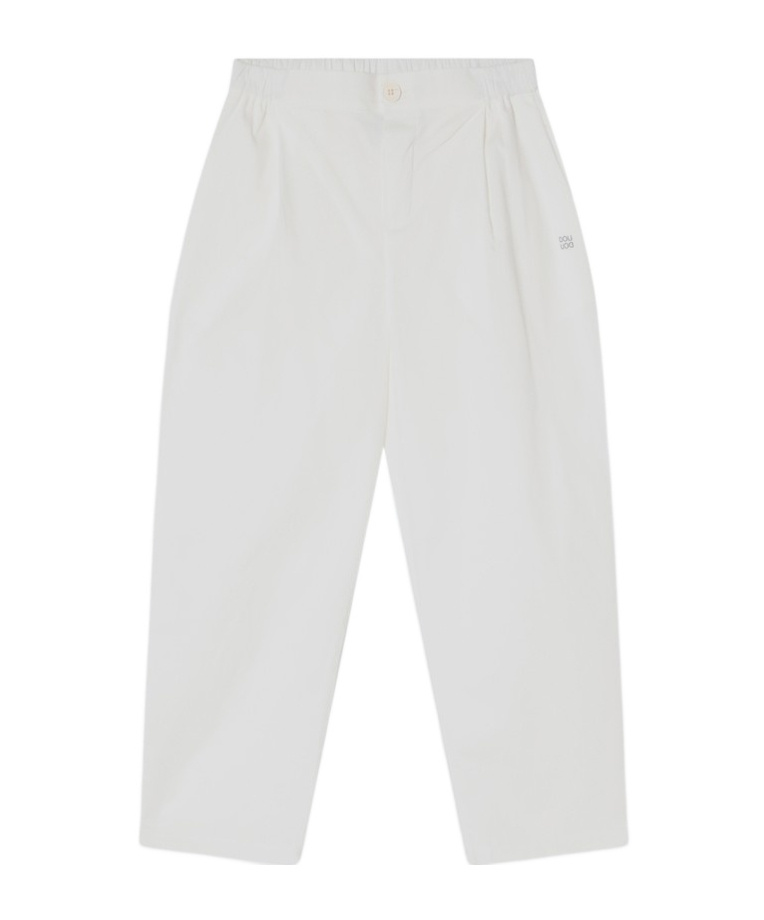 Douuod Elastic Waist Casual Pants In White