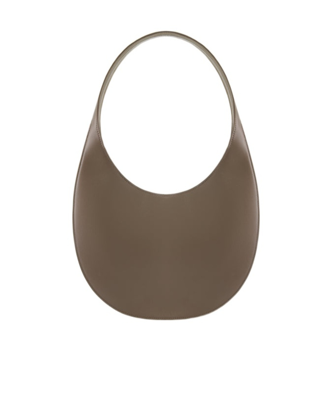 Coperni Medium Curved Shoulder Bag With Top Handle In Brown
