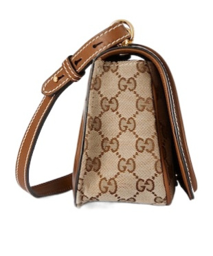 Gucci Blondie Mini Shoulder Backpack In Beige And Dark Brown