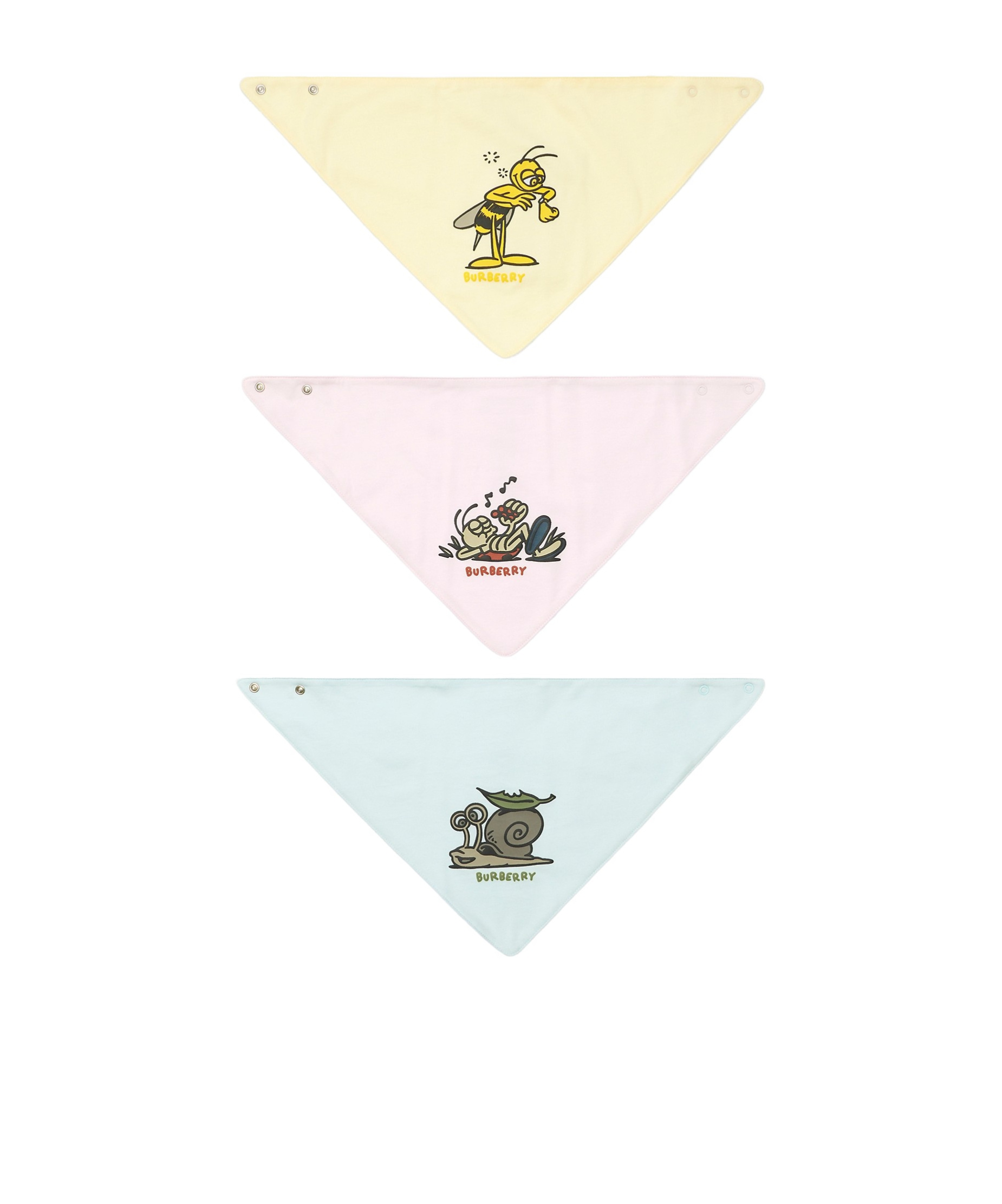 BURBERRY PRINT-MOTIF BIB (SET OF 3)