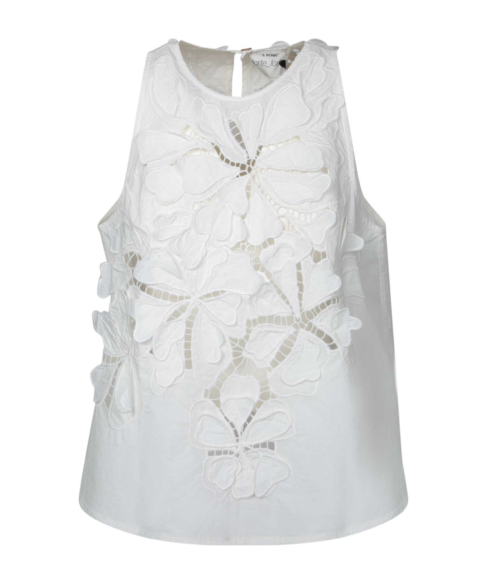 FORTE FORTE FLORAL-APPLIQUÉ BLOUSE