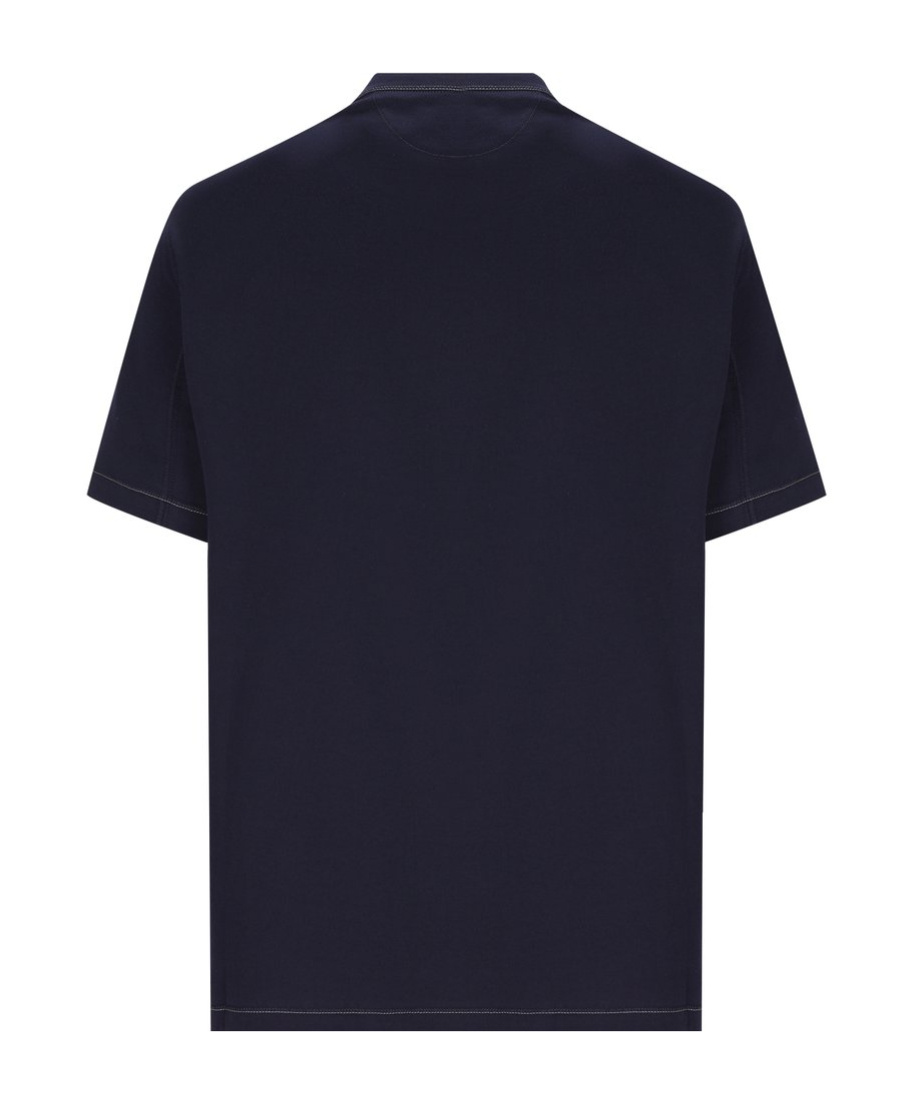 Brunello Cucinelli Short-sleeved Crew Neck T-shirt With Contrasting Stitching In Black