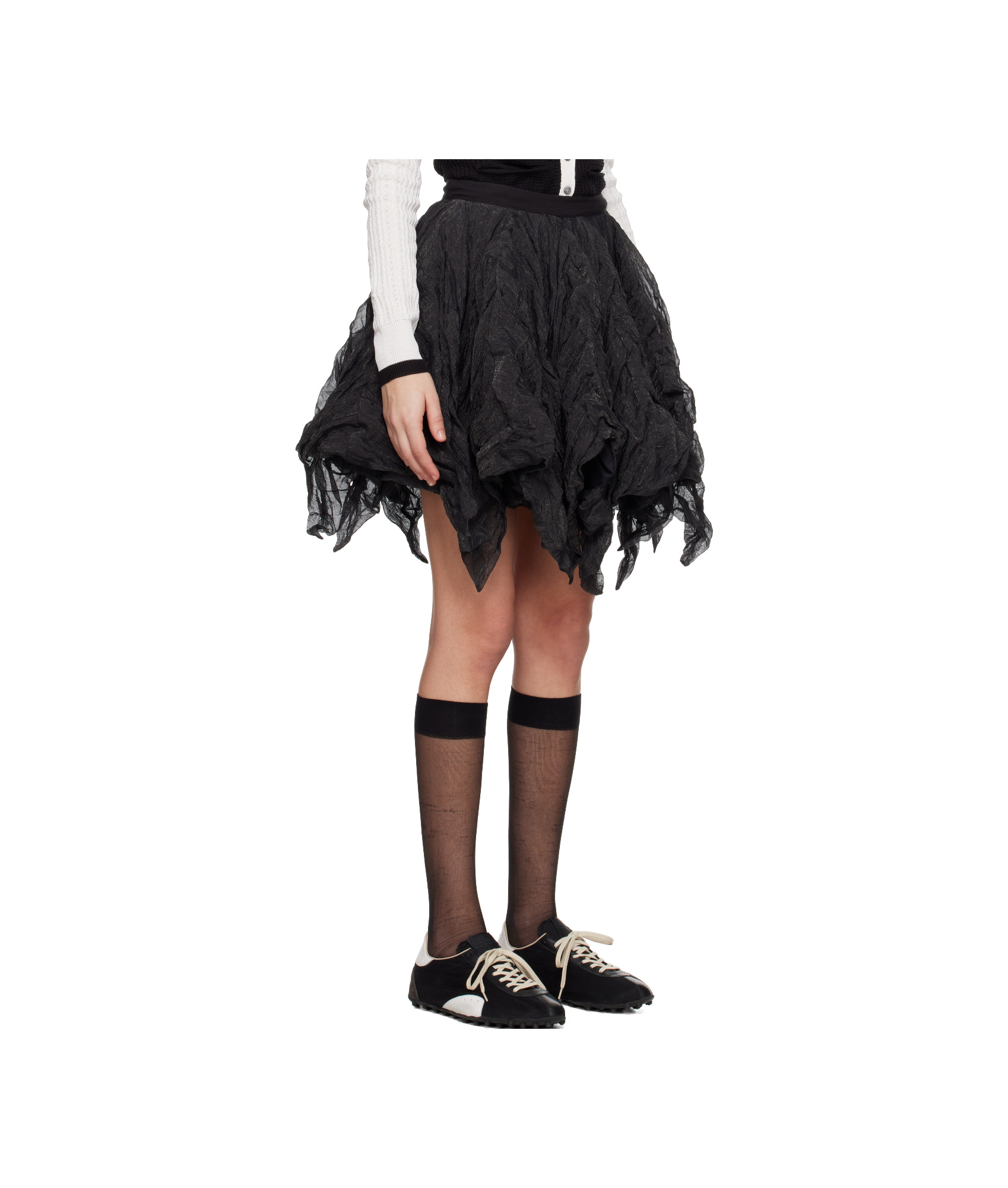 Kiko Kostadinov Black Uhura Circle Midi Skirt In Black