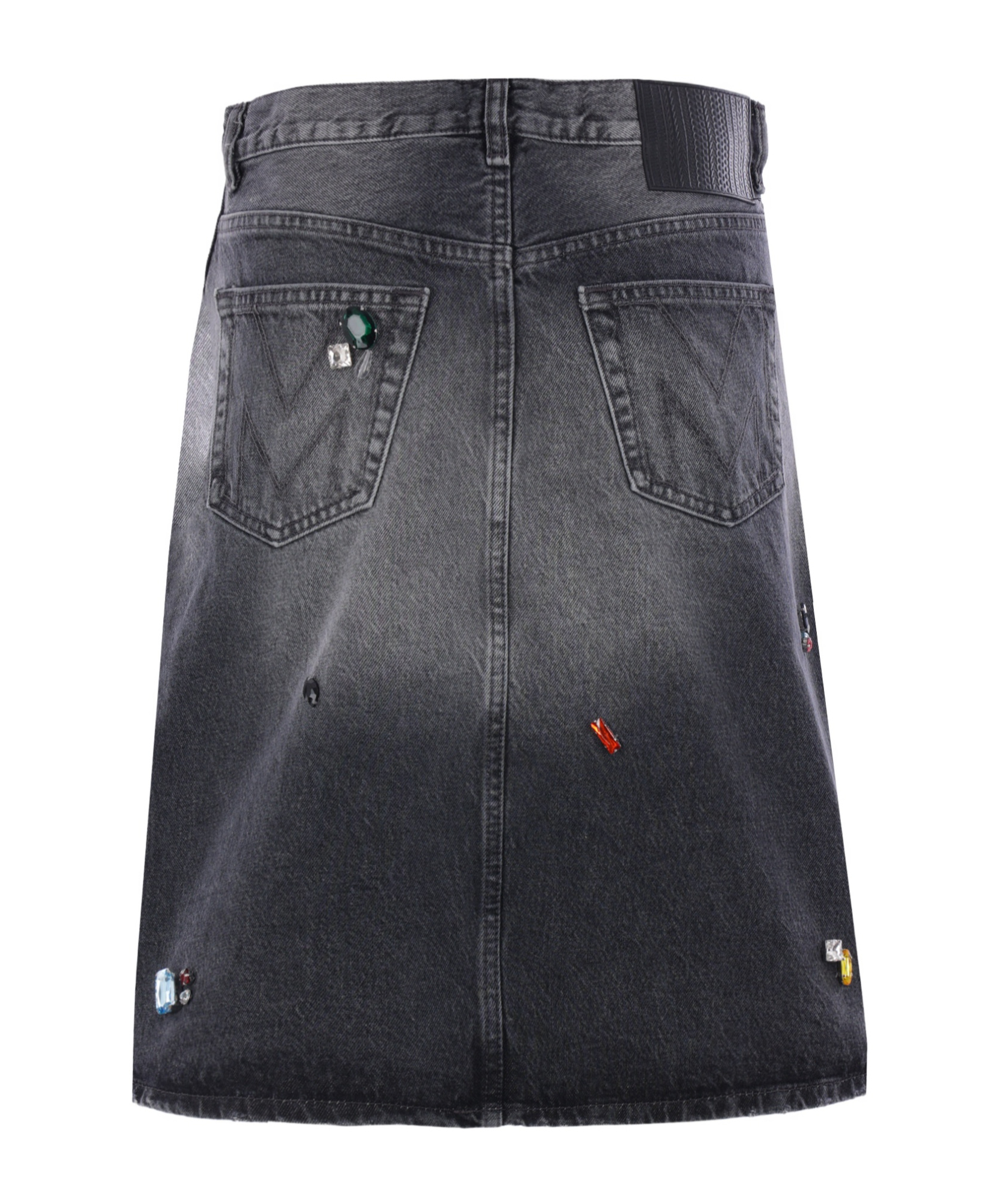 Marc Jacobs Midi Denim Skirt With Back And Front Pockets In Black