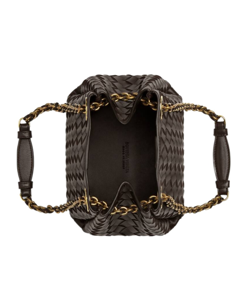 Bottega Veneta Intrecciato Parachute Shoulder Bag In Black
