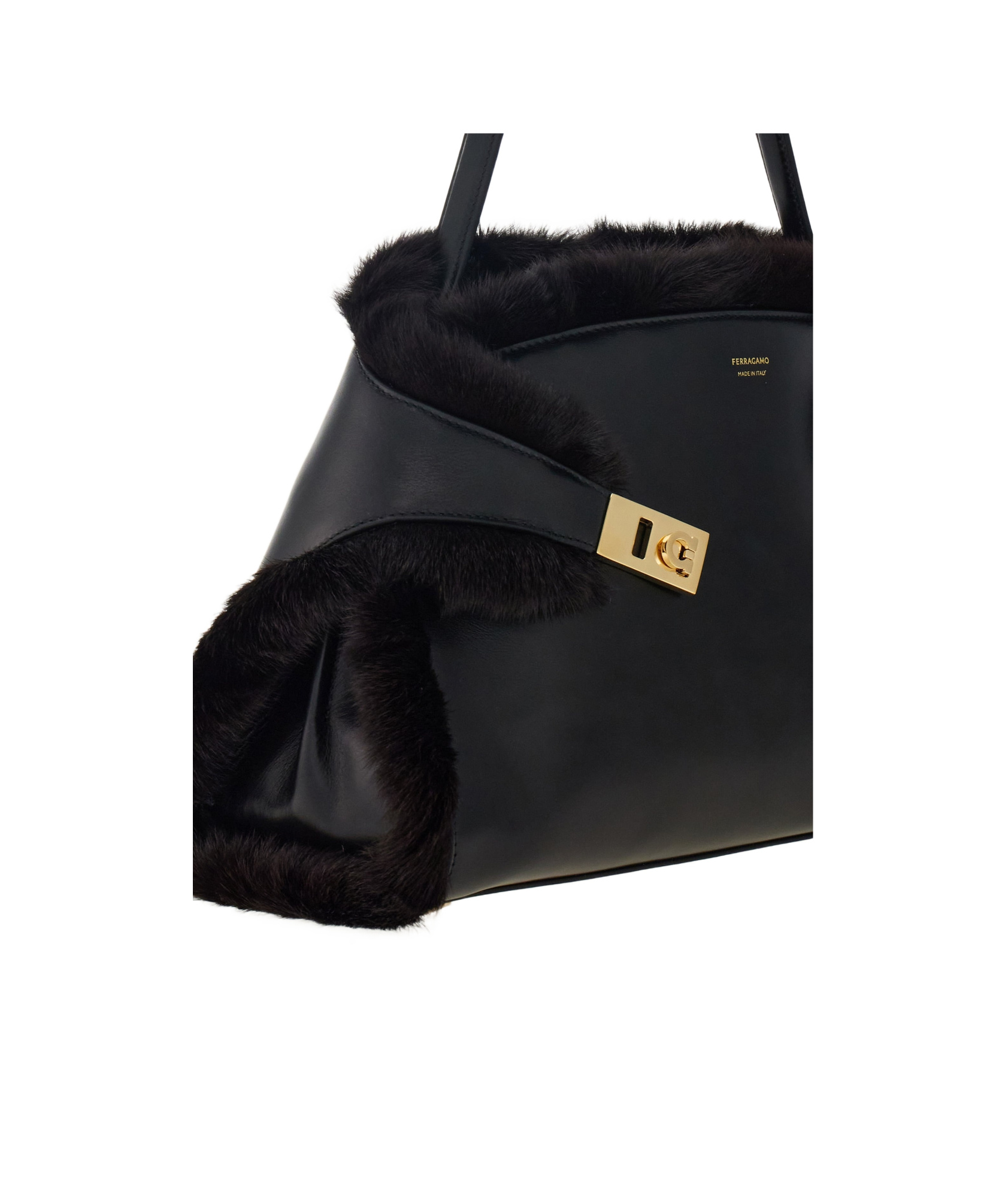 Ferragamo Hug Soft Shoulder Bag In Black