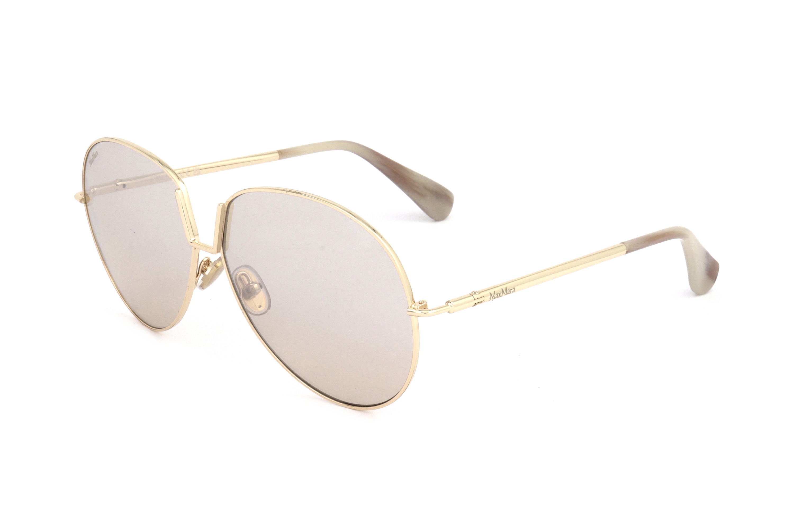 Max Mara Full Frame Sunglasses In Gold