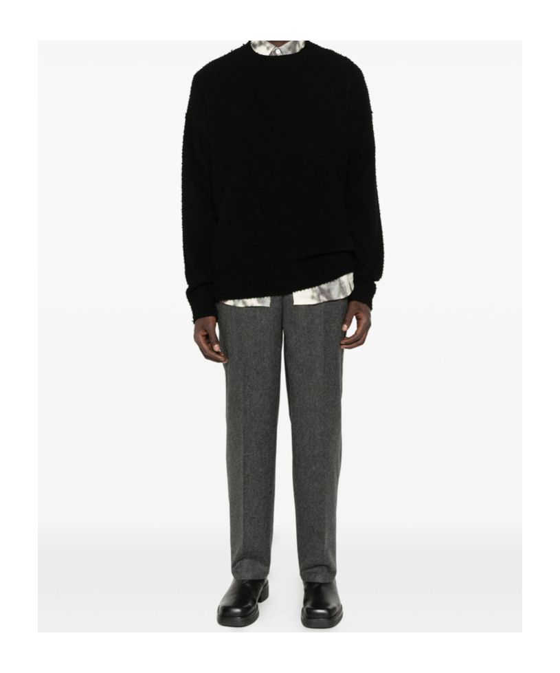 Roberto Collina Crew Neck Long Sleeve Sweater In Black