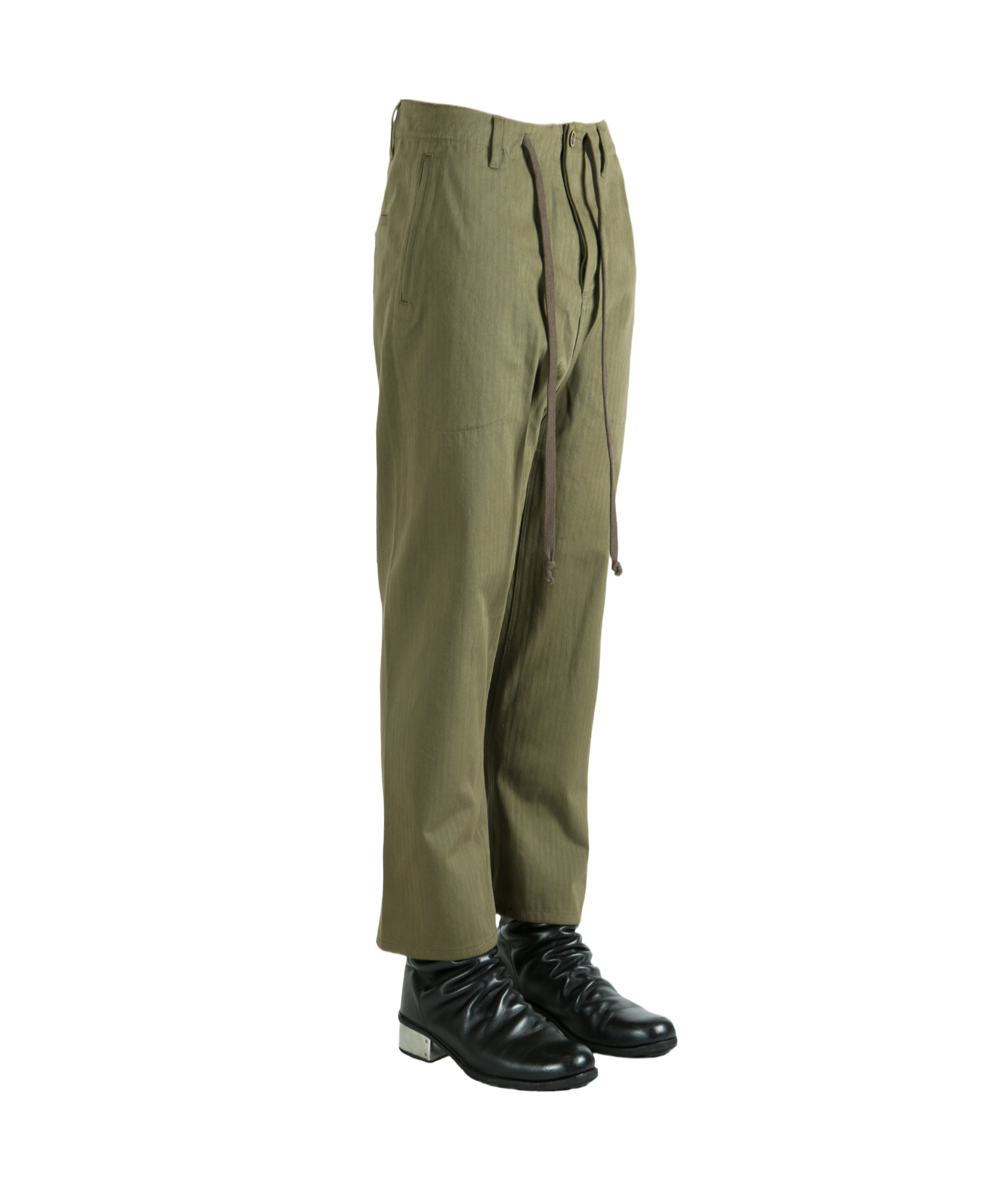 Uma Wang Belt Loop Casual Pants In Green