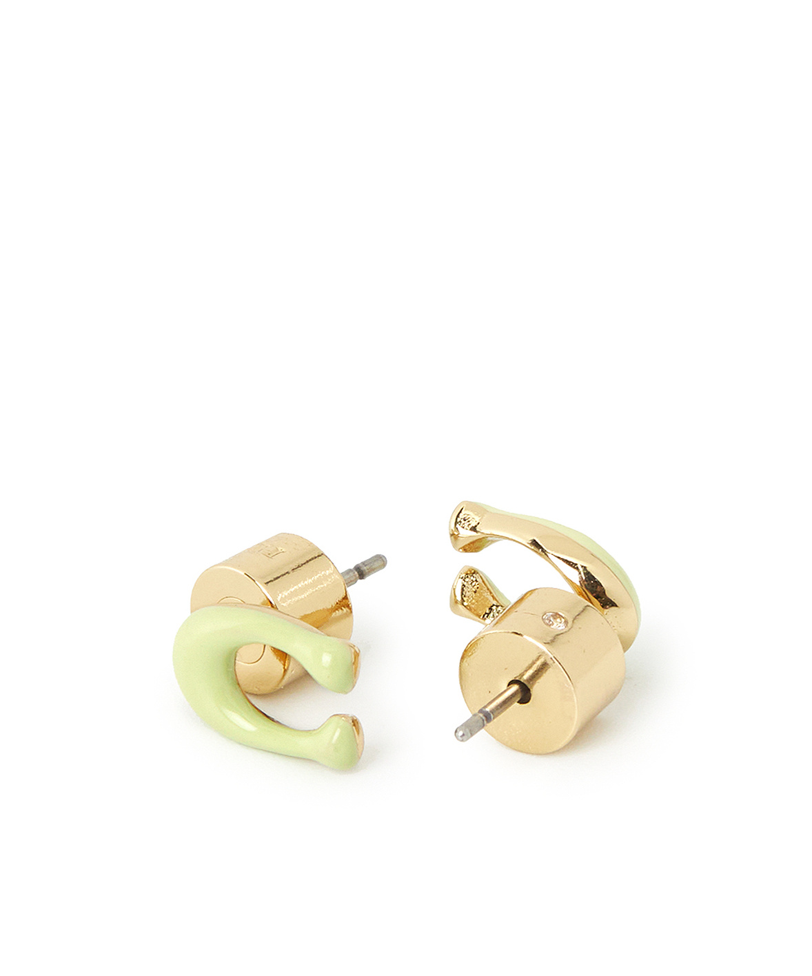 Shop Coach Letter Earrings In Yellow