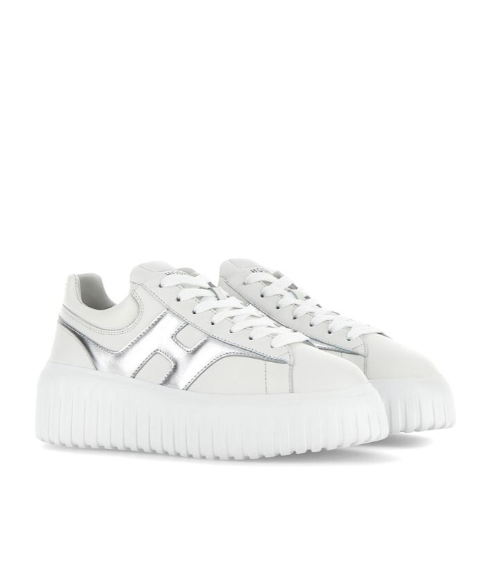 Hogan H-stripes Leather Sneakers In White