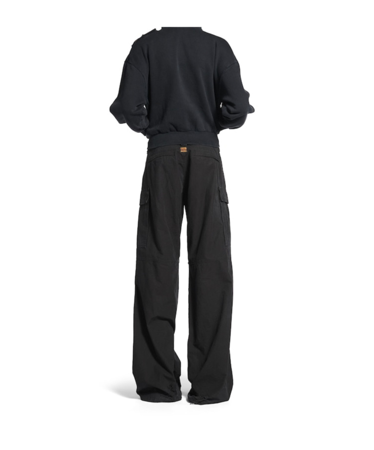 Balenciaga Women's Flared Cargo Pants In Black In Black