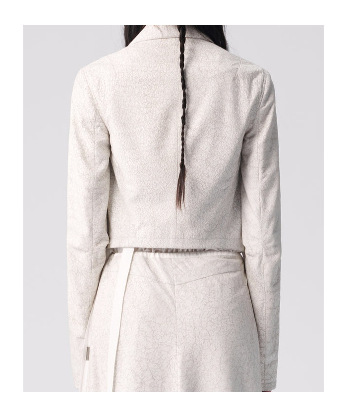 Ann Demeulemeester Phae Cropped Cropped Jacket In White