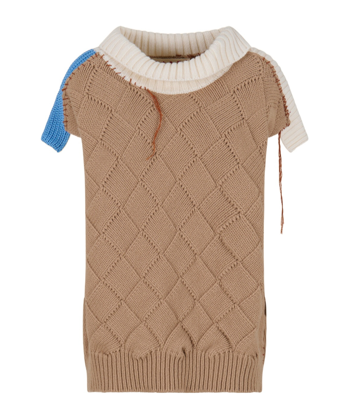 Marni Brown Wool And Cotton Jumper In Mixed Knits In Neutral