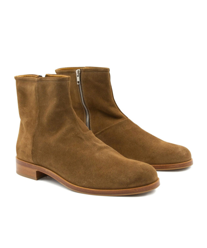 Common Projects Zipper Boot In Waxed Suede In Brown