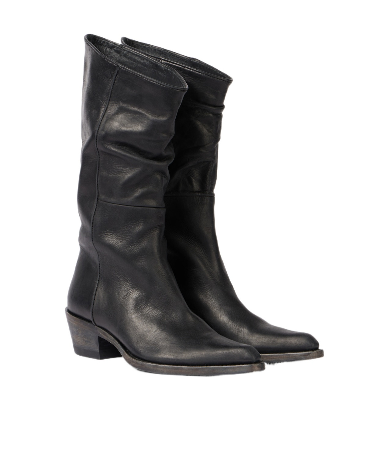 Khaite Clive Leather Mid-calf Boots In Animal Print