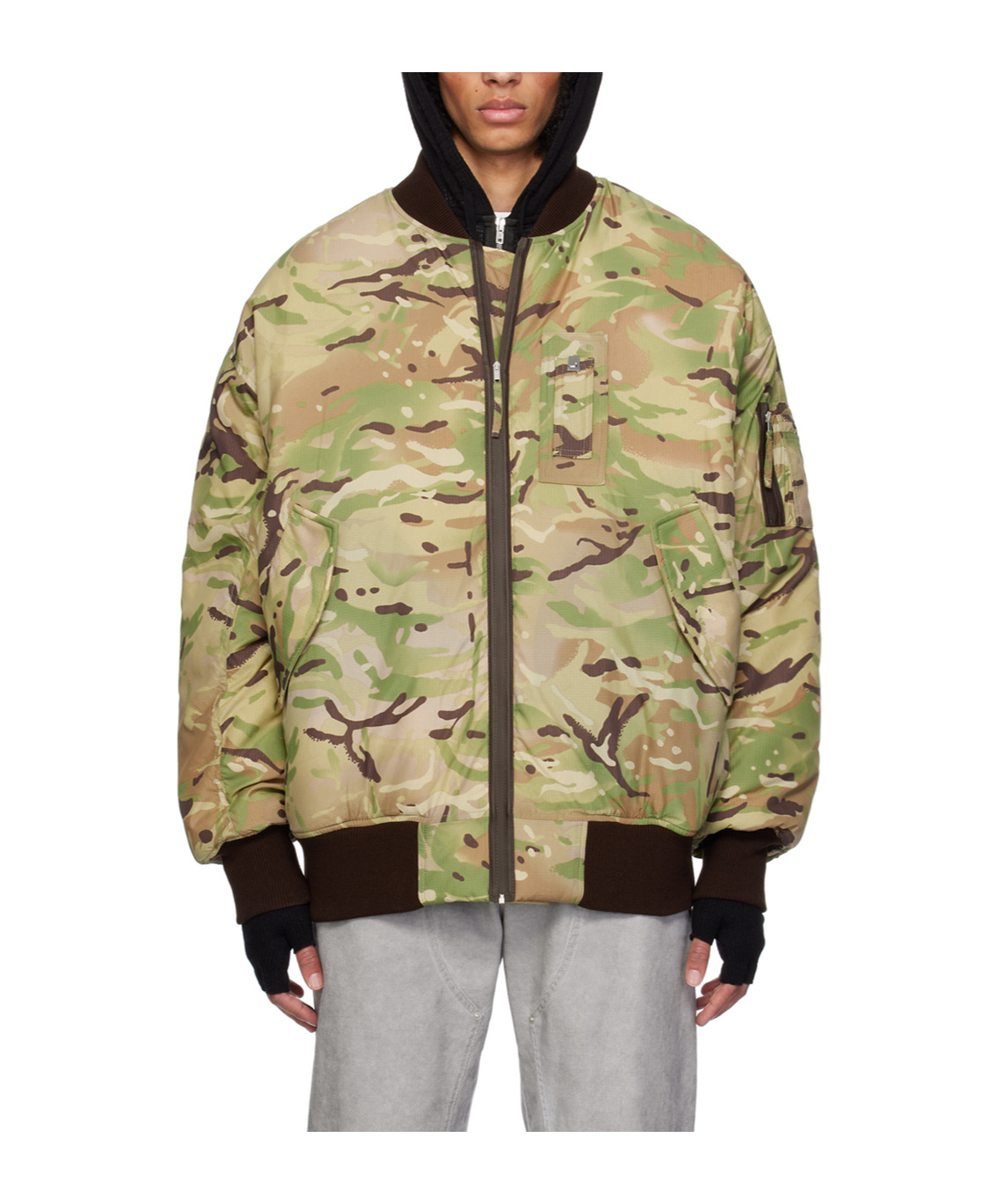 Alyx Oversized Camo Zippered Jacket In Green