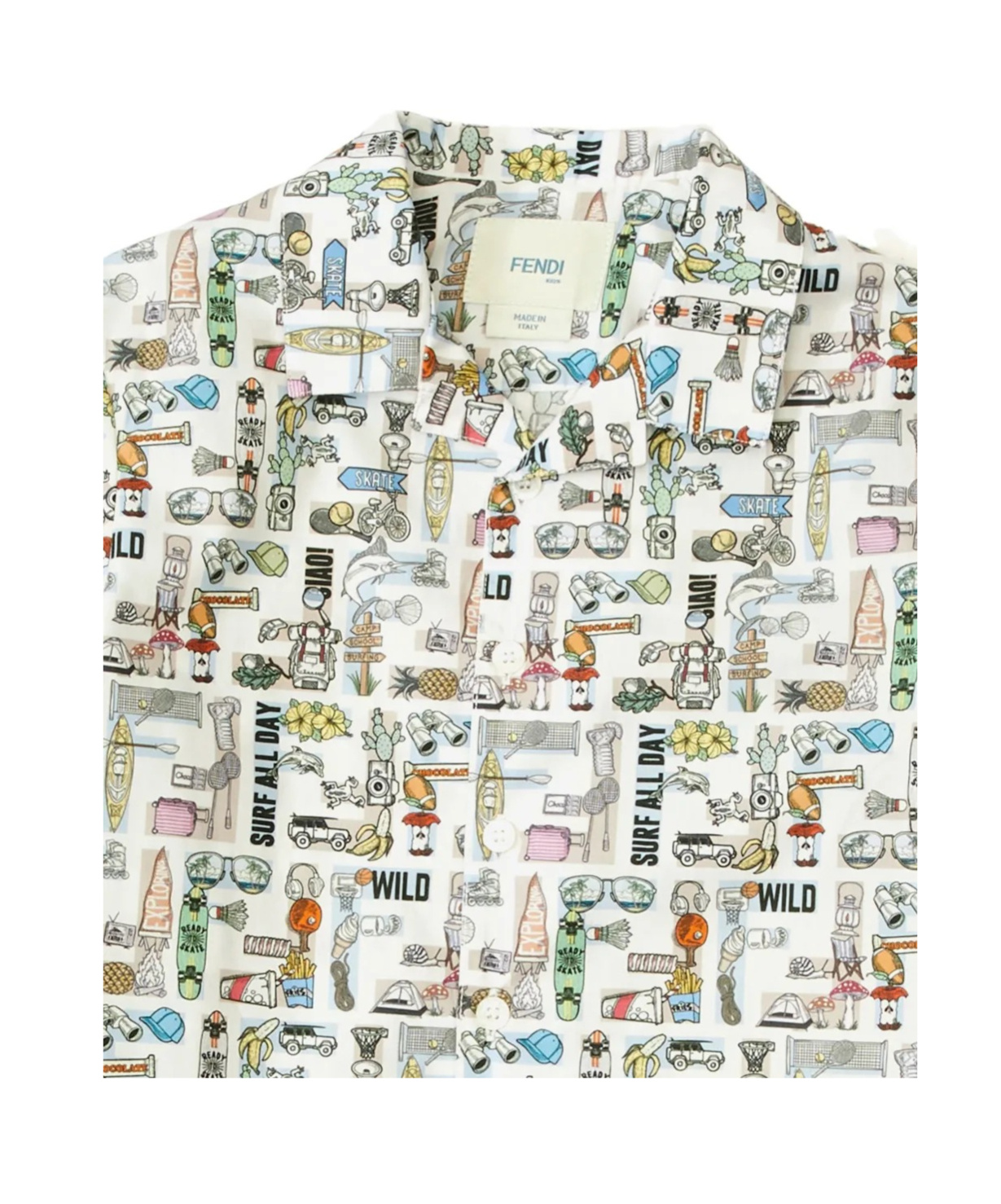 Fendi Graphic-print Short-sleeve Shirt In White