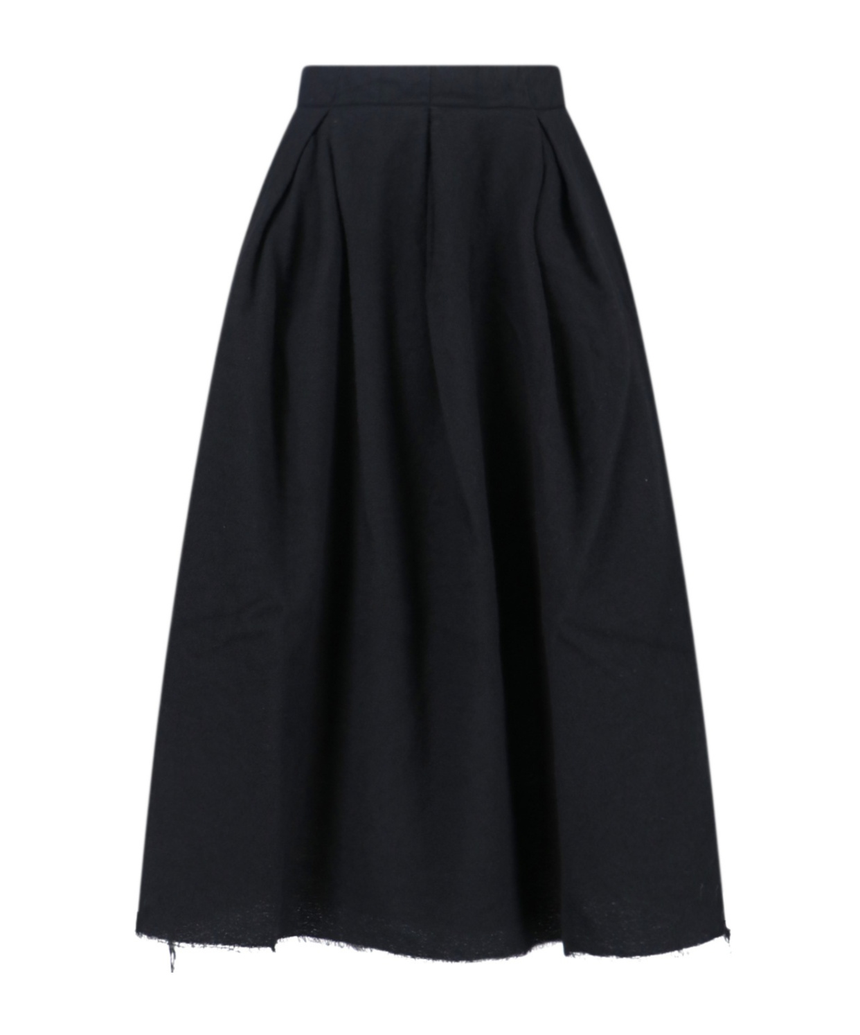 Uma Wang High-waist Black Skirt With Pleated Flare In Black