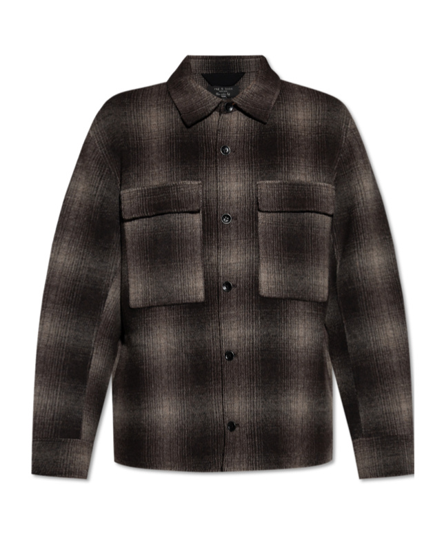 Rag & Bone Austin Checked Wool-blend Shirt Jacket In Brown