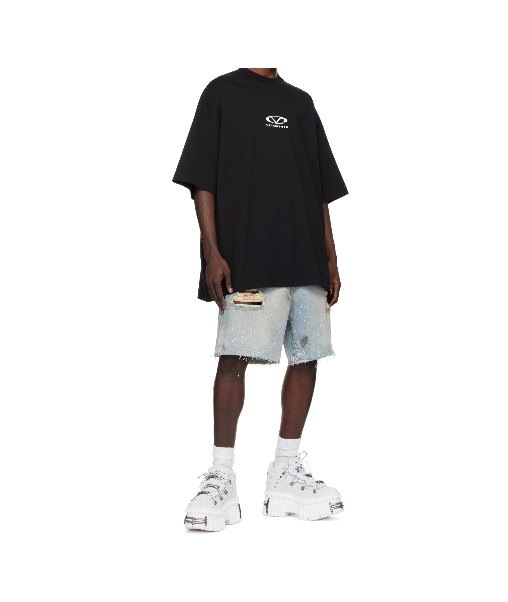 Vetements White New Rock Edition Platform Sneakers In White
