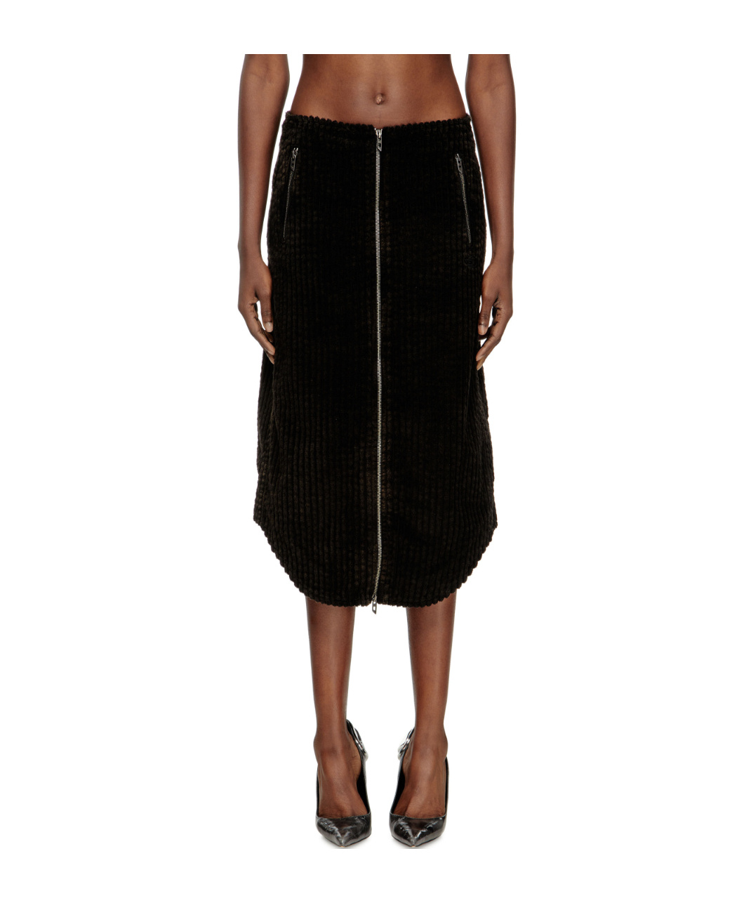 Diesel O-llipop Corduroy Skirt In Black