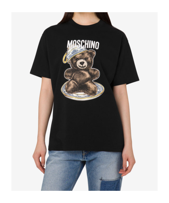 Moschino Teddy Bear-print T-shirt Mini Dress In Black
